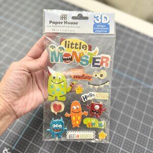 Little Monster 3D Sticker Scrapbook Embellishments for Crafting by Paper House